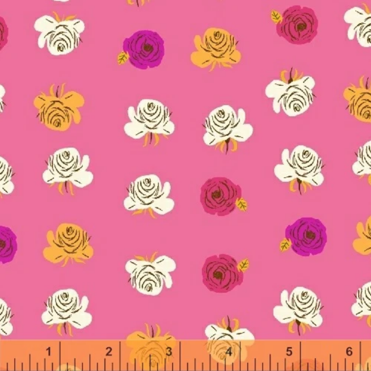 Far Far Away 2 Roses in Hot Pink, Heather Ross, 51203-12