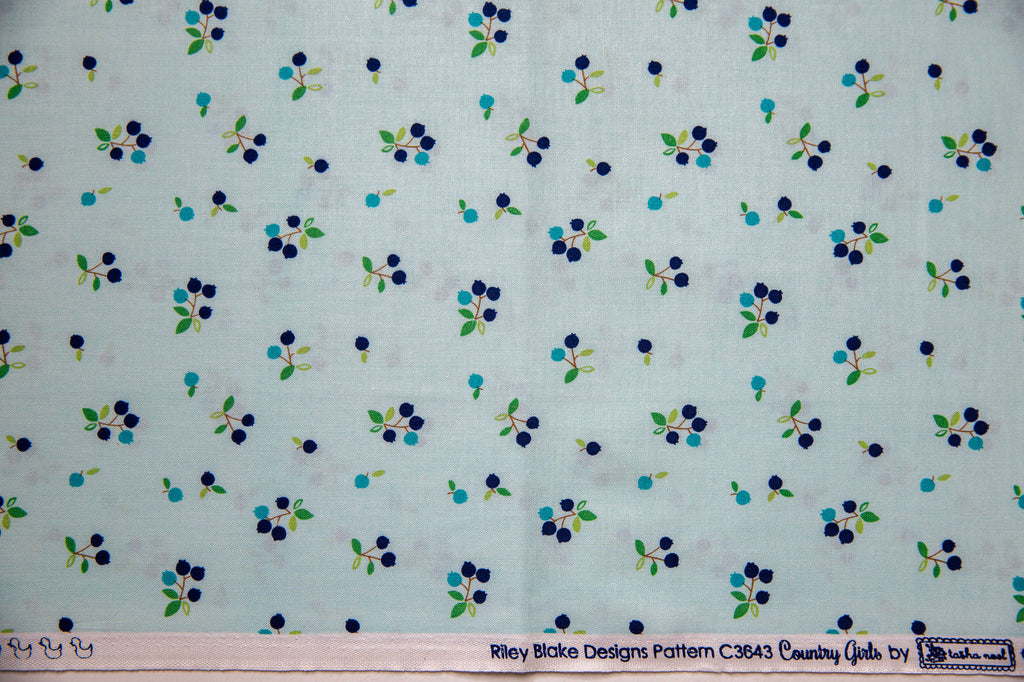 Country Girls Country Blueberries in Aqua, Tasha Noel, C3643 Aqua