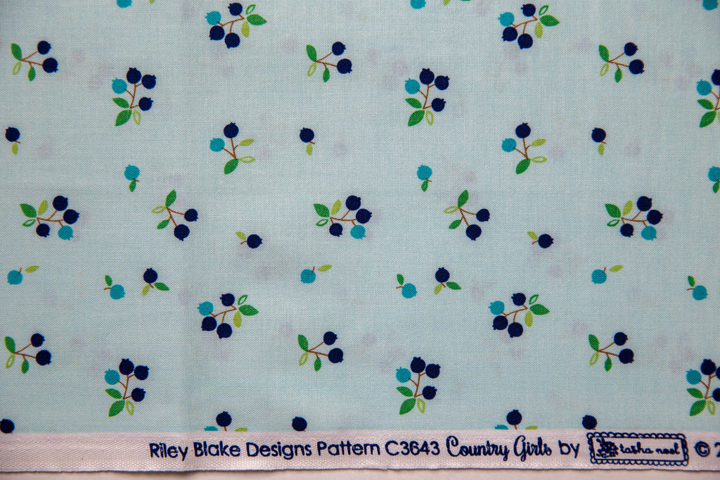Country Girls Country Blueberries in Aqua, Tasha Noel, C3643 Aqua