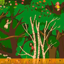 Load image into Gallery viewer, 14-Inch Remnant Climbing Trees in Green, Heather Ross 20th Anniversary Collection, Windham Fabrics, 40927A-2
