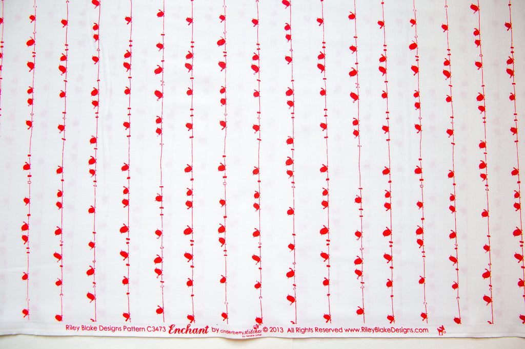 Enchant Birds in Watermelon, Cinderberry Stitches, Natalie Lymer, C3473-PINK