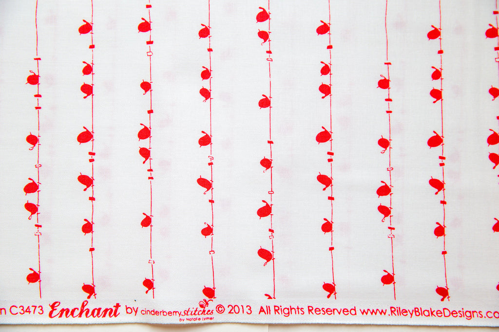 Enchant Birds in Watermelon, Cinderberry Stitches, Natalie Lymer, C3473-PINK