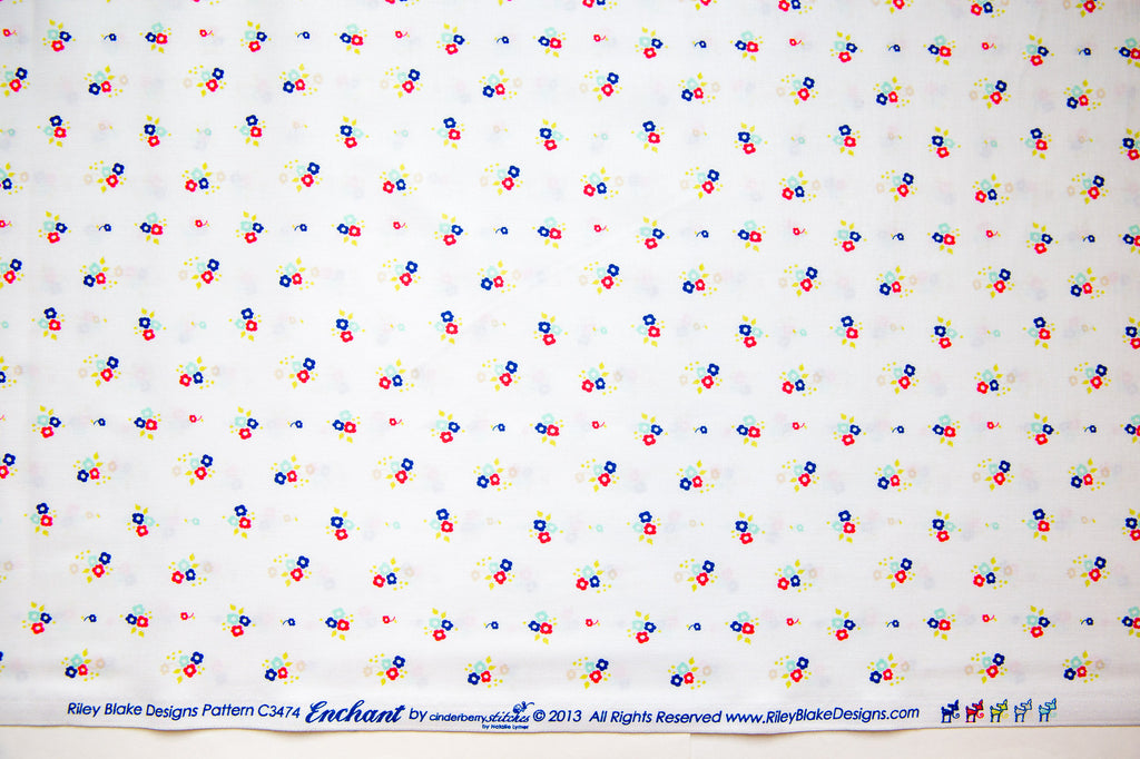 Enchant Floral in White, Cinderberry Stitches, Natalie Lymer, C3474-WHITE
