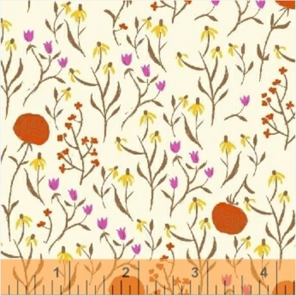 Far Far Away Meadow Flowers in Orange, Heather Ross, 39659-7