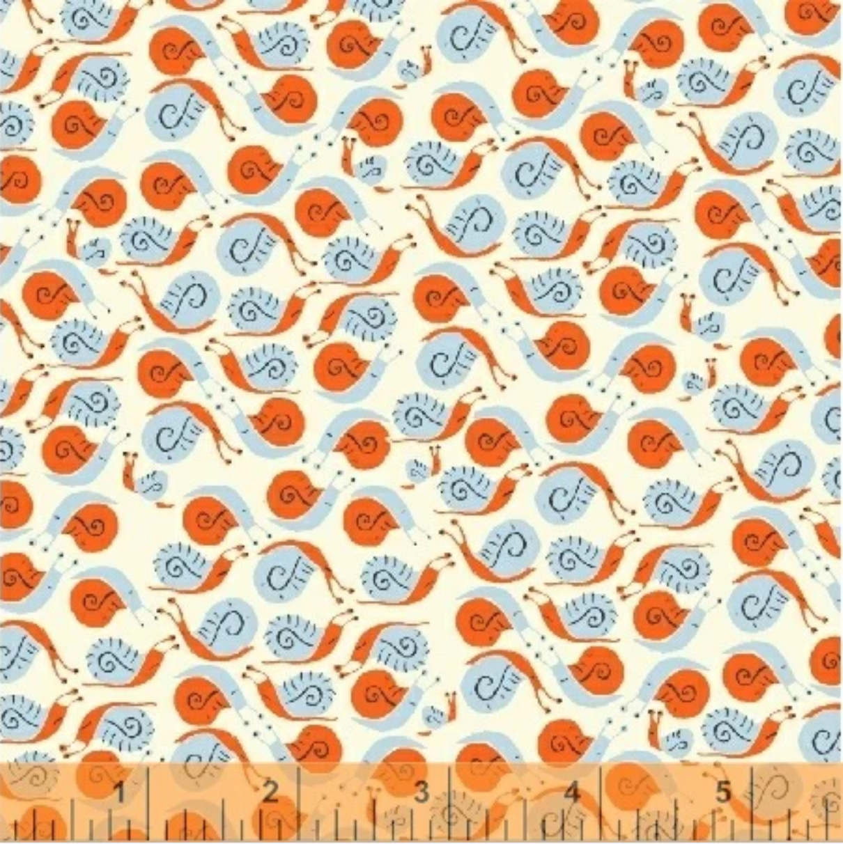 Far Far Away Snails in Blue and Orange, Heather Ross, 39660-7