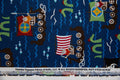 Vikings Organic Cotton, Viking Boats in Navy, Timeless Treasures, FUN-OC9549