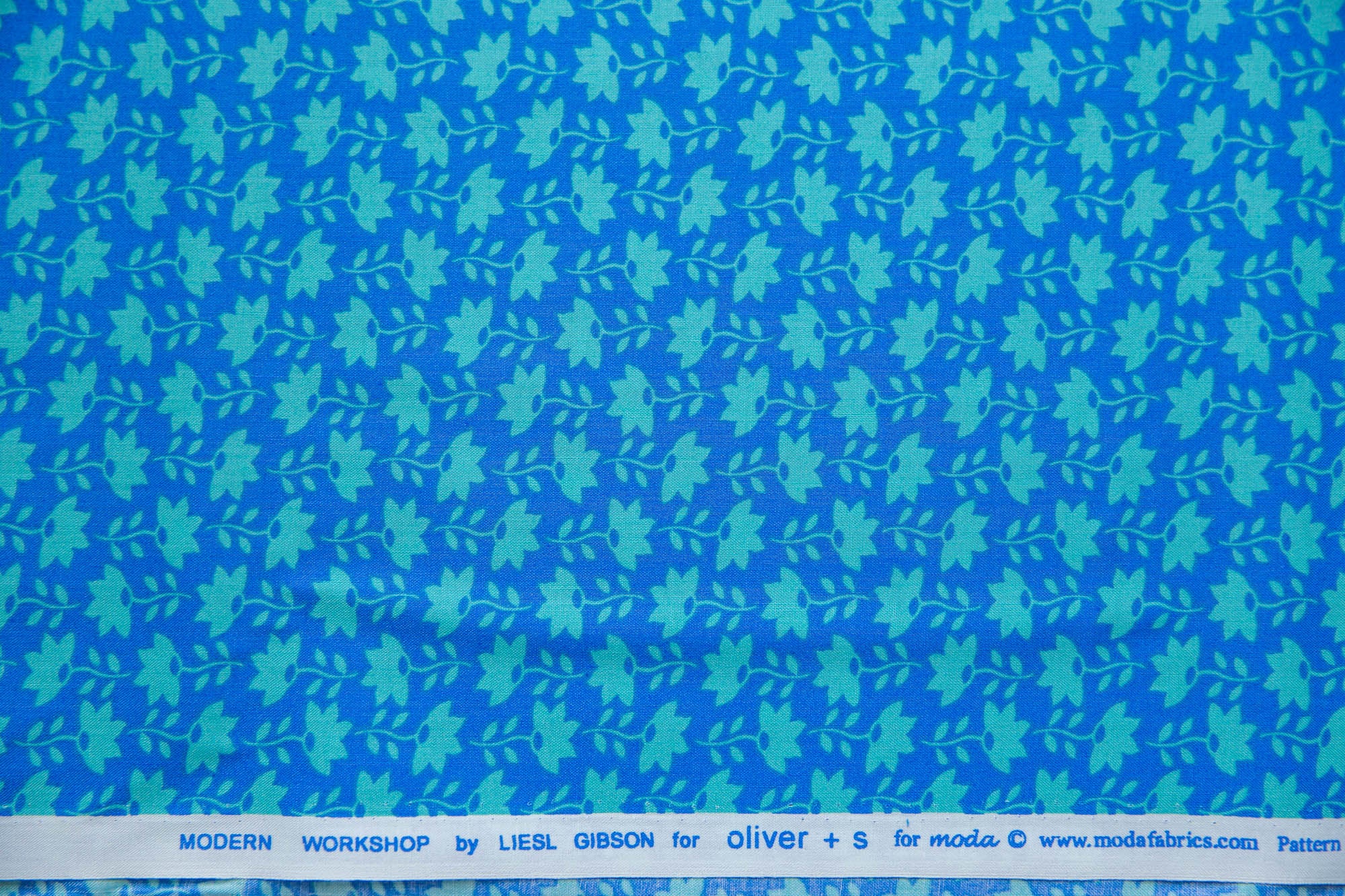 Modern Workshop Cultivated Flower in Artisan Aqua, Liesl Gibson, Oliver + S, 11176 25