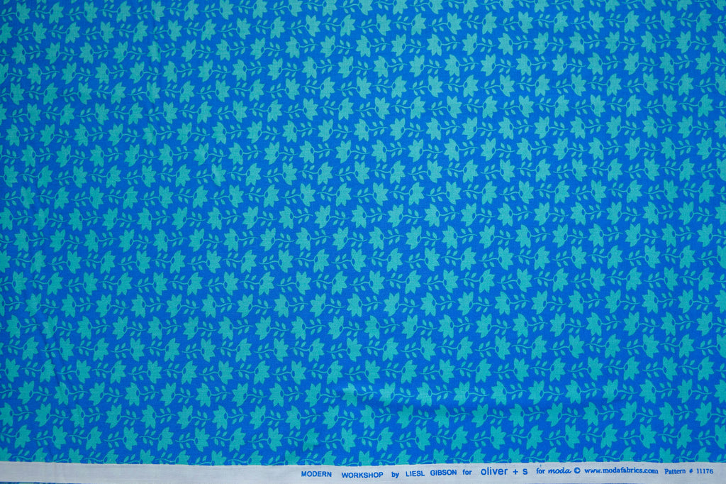 Modern Workshop Cultivated Flower in Artisan Aqua, Liesl Gibson, Oliver + S, 11176 25
