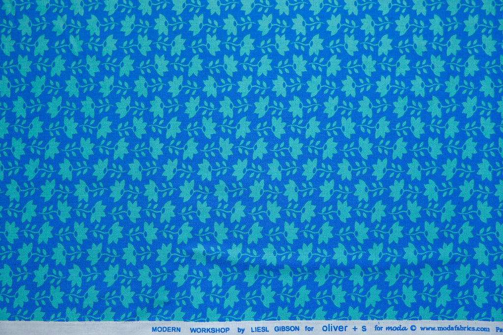 Modern Workshop Cultivated Flower in Artisan Aqua, Liesl Gibson, Oliver + S, 11176 25