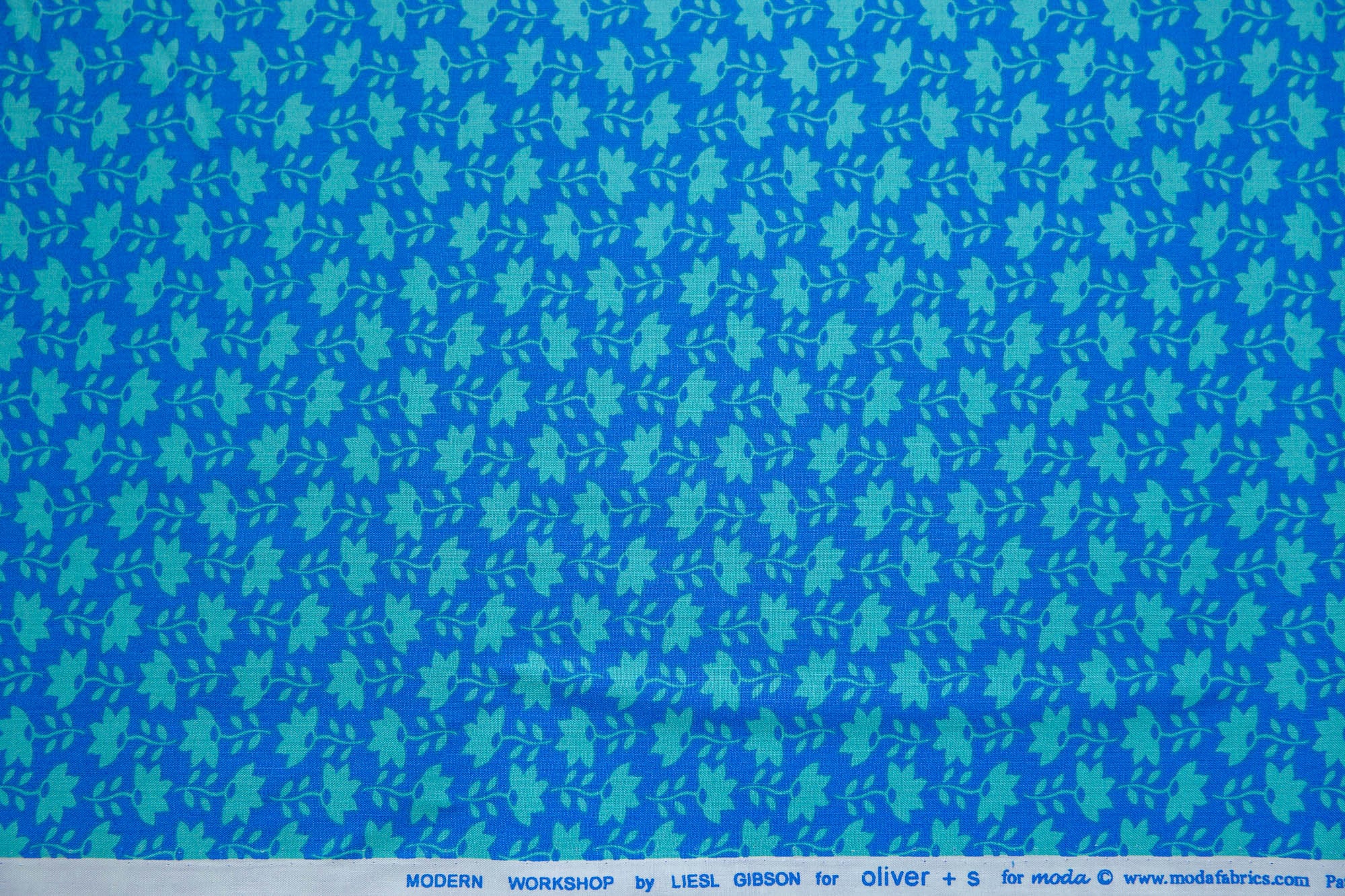 Modern Workshop Cultivated Flower in Artisan Aqua, Liesl Gibson, Oliver + S, 11176 25