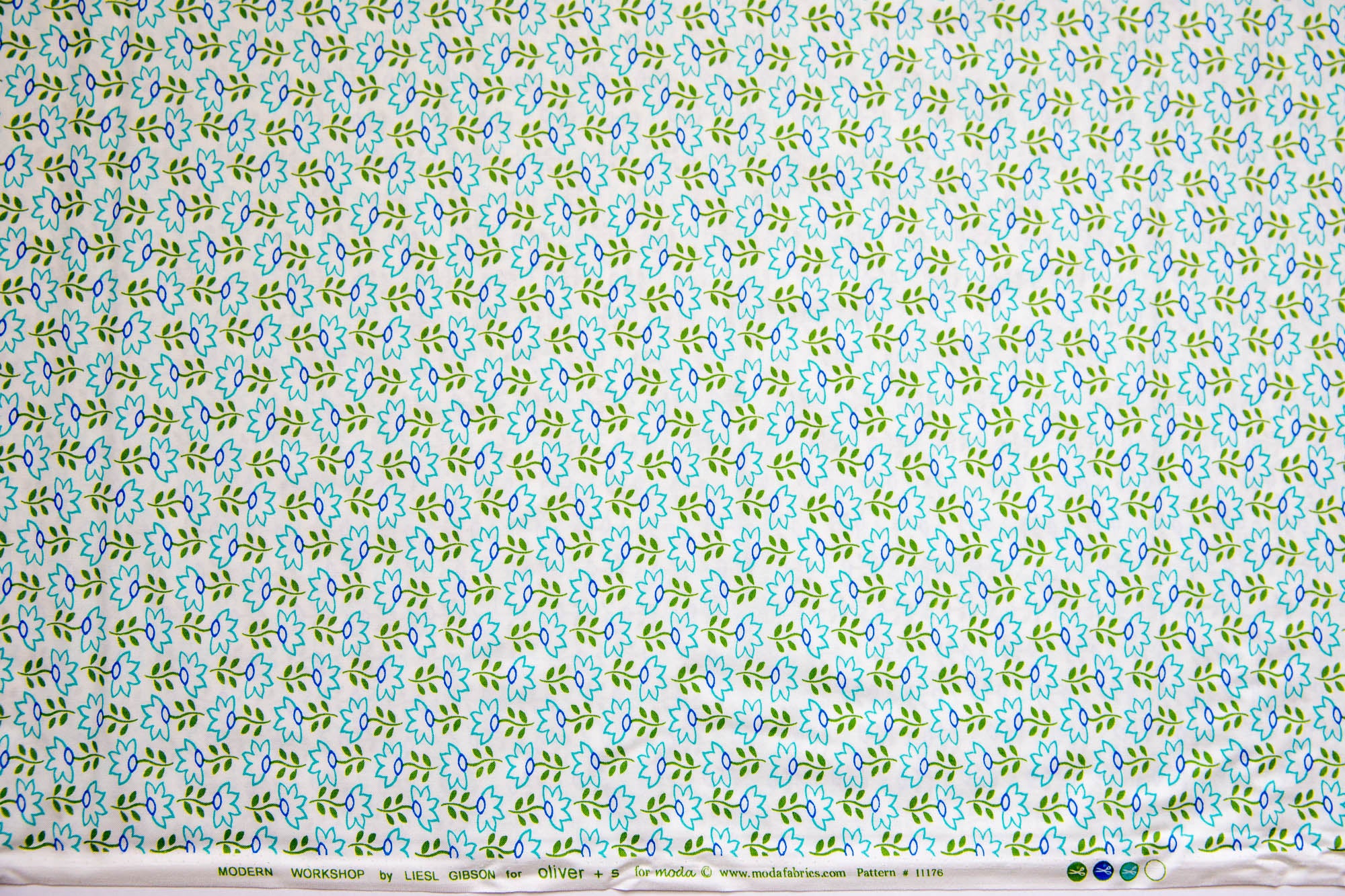 Modern Workshop Cultivated Flower in Creme Aqua, Liesl Gibson, Oliver + S, 11176 13