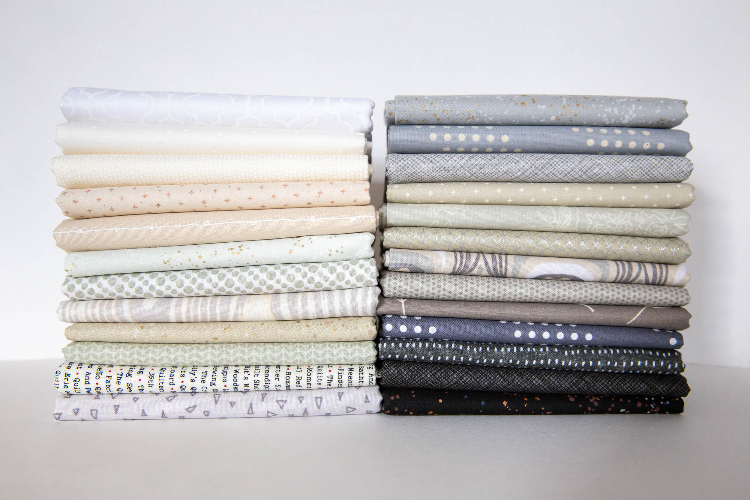 Grayscale Feathers Bundle, 24 Pieces, Alison Glass Feathers Quilt Along Bundle