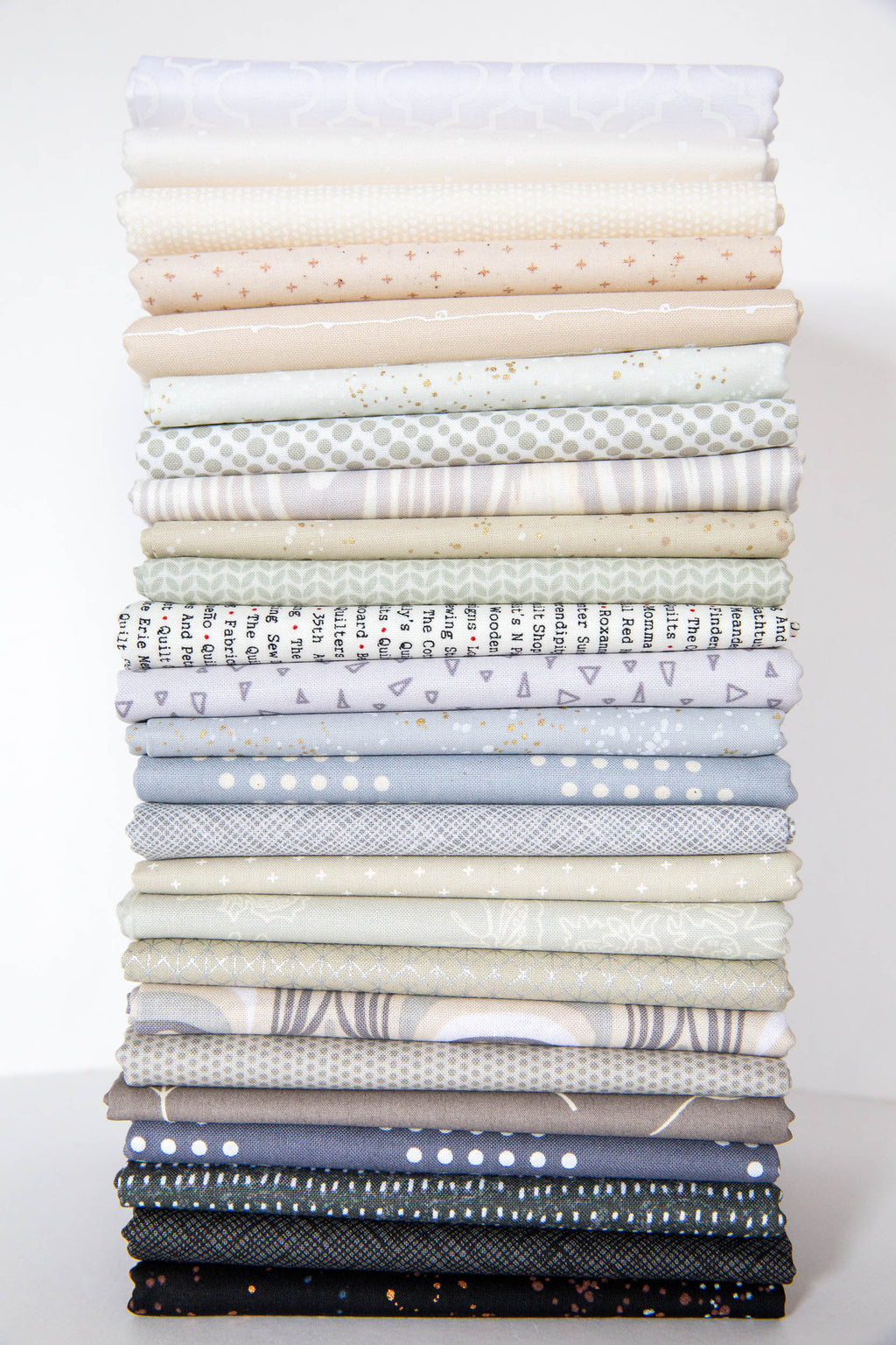 Grayscale Feathers Bundle, 24 Pieces, Alison Glass Feathers Quilt Along Bundle