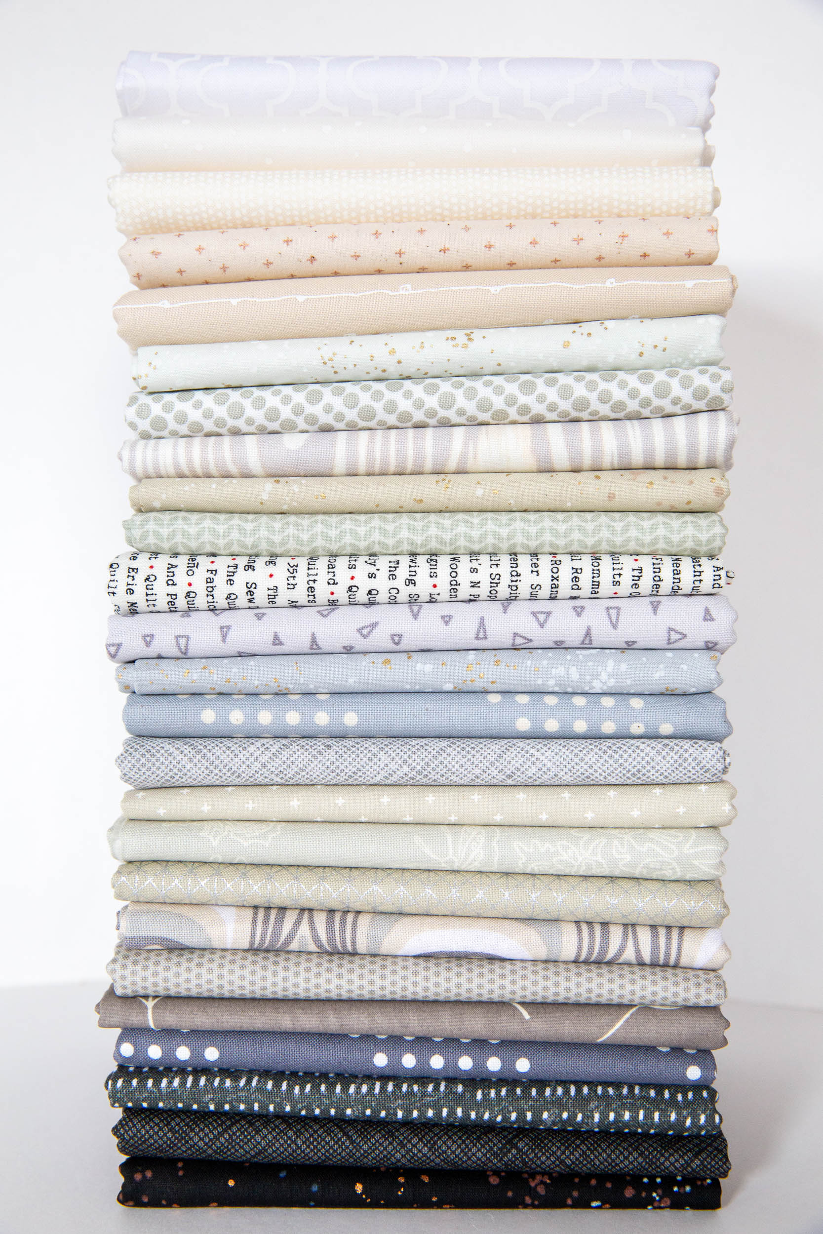 Grayscale Feathers Bundle, 24 Pieces, Alison Glass Feathers Quilt Along Bundle