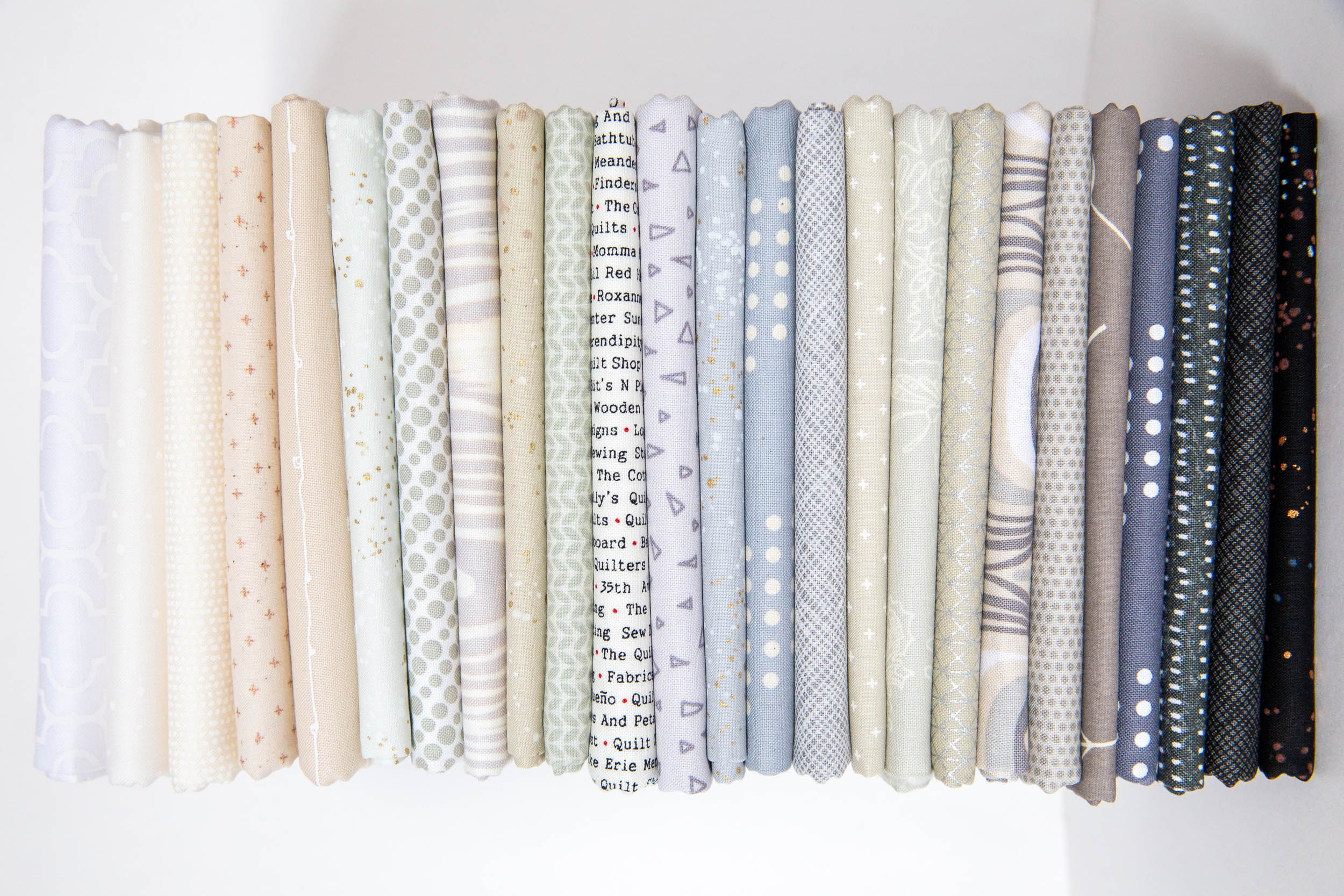 Grayscale Feathers Bundle, 24 Pieces, Alison Glass Feathers Quilt Along Bundle