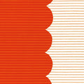 Harriot Scallop Single Border in Tangerine, Carolyn Friedlander, AFR-18202-147 TANGERINE