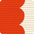 Harriot Scallop Single Border in Tangerine, Carolyn Friedlander, AFR-18202-147 TANGERINE
