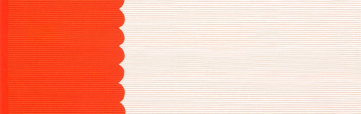 Harriot Scallop Single Border in Tangerine, Carolyn Friedlander, AFR-18202-147 TANGERINE
