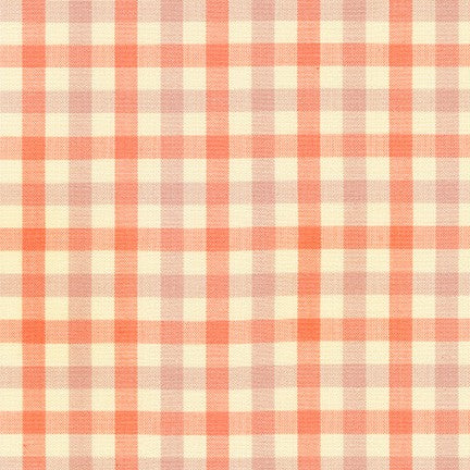 Harriot Double Check Yarn Dyed in Cantaloupe, Carolyn Friedlander, AFR-18112-381 CANTALOUPE