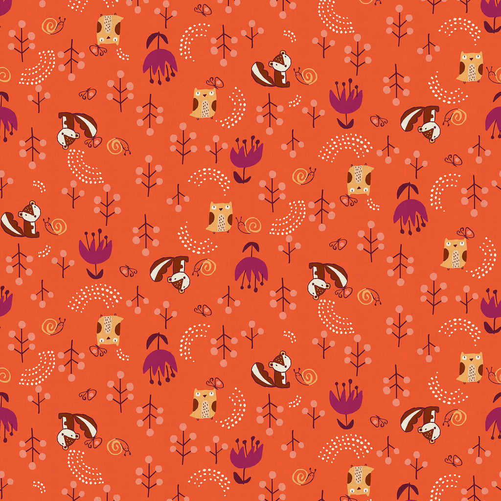 Omatsuri Nakama Mori No Omatsuri in Tomato Unbleached Fabric, Hitomi Osumi, HO301-TO2U