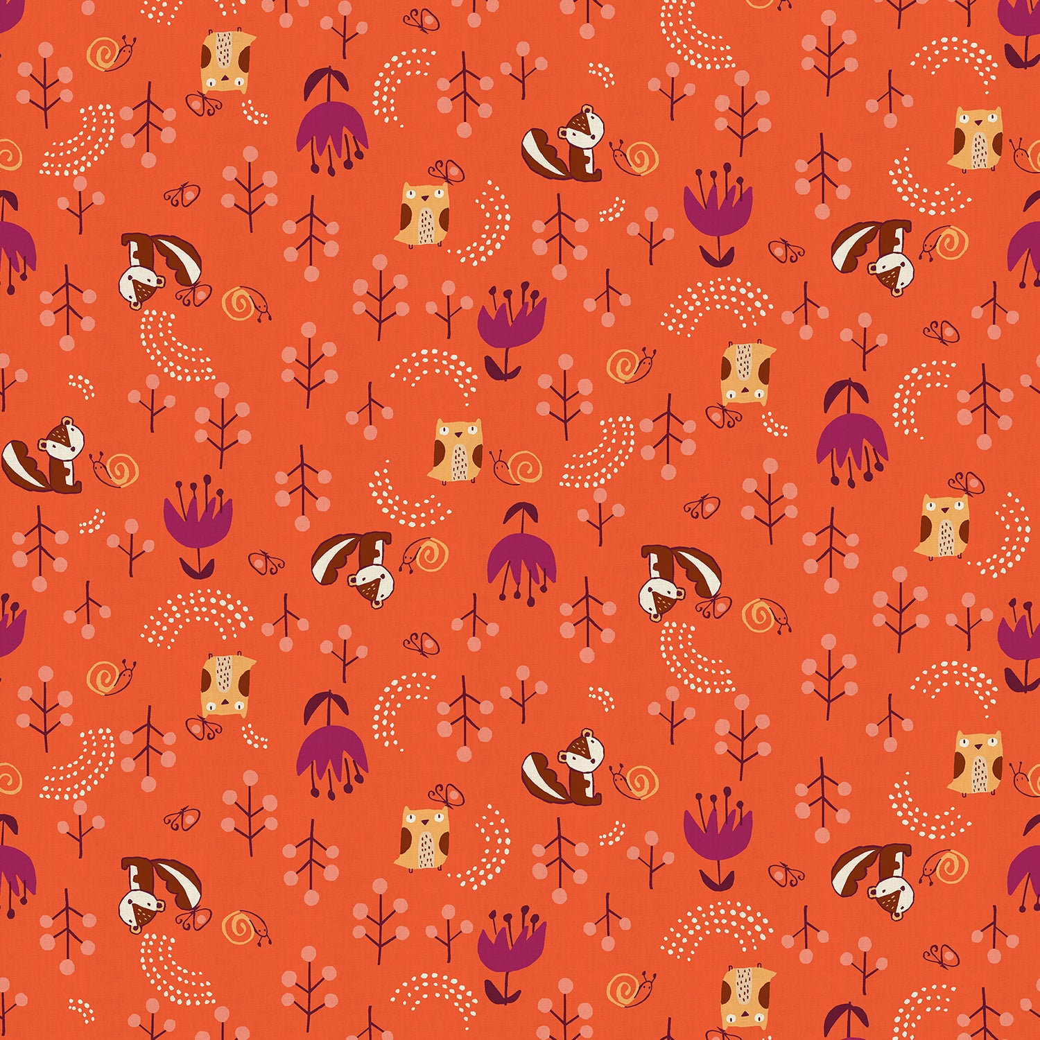 Omatsuri Nakama Mori No Omatsuri in Tomato Unbleached Fabric, Hitomi Osumi, HO301-TO2U