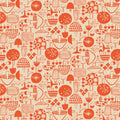 Omatsuri Nakama Kinoko Ippai in Crimson Unbleached Fabric, Hitomi Osumi, HO302-CR2U