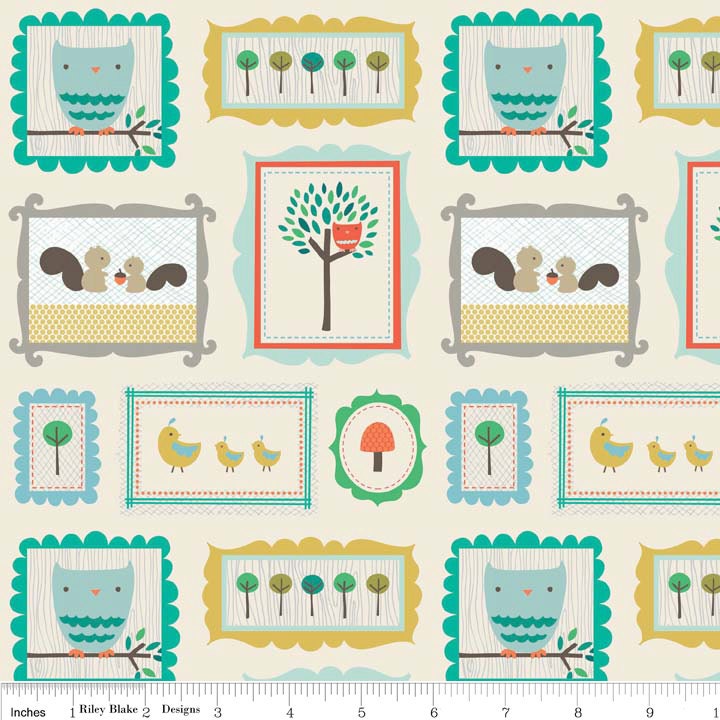 Scenic Route Frames in Soft White, Deena Rutter, Riley Blake Designs, 100% Cotton Fabric, C3661-CREAM