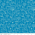 Scenic Route Trees in Blue, Deena Rutter, Riley Blake Designs, 100% Cotton Fabric, C3663-BLUE
