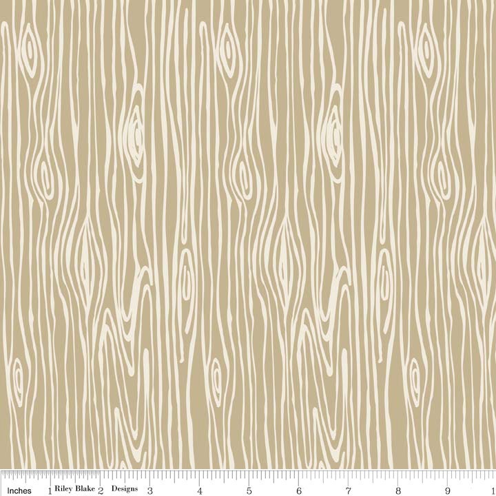 Scenic Route Woodgrain in Tan, Deena Rutter, Riley Blake Designs, 100% Cotton Fabric, C3664-TAN