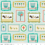 Scenic Route Frames in Aqua, Deena Rutter, Riley Blake Designs, 100% Cotton Fabric, C3661-BLUE