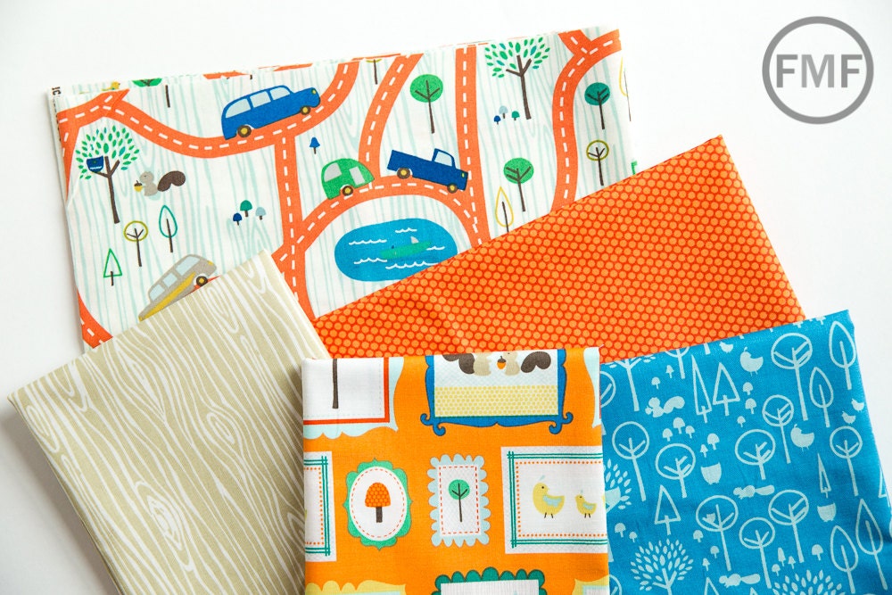 Scenic Route Frames in Orange, Deena Rutter, Riley Blake Designs, 100% Cotton Fabric, C3661-ORANGE