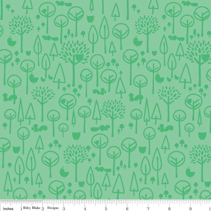 Scenic Route Trees in Green, Deena Rutter, Riley Blake Designs, 100% Cotton Fabric, C3663-GREEN
