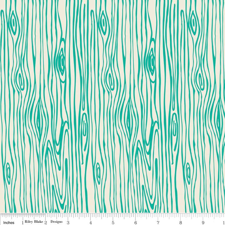 Scenic Route Woodgrain in Emerald, Deena Rutter, Riley Blake Designs, 100% Cotton Fabric, C3664-TEAL