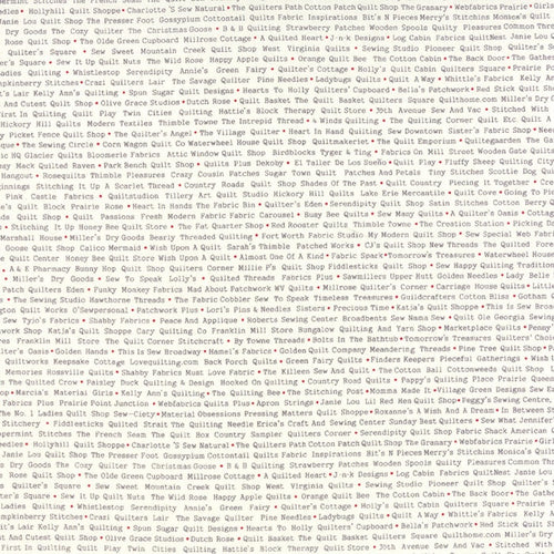 Mama Said Sew Revisited Store Names in Cloudy Grey, Sweetwater, Moda Fabrics, 100% Cotton Fabric, 5613 15