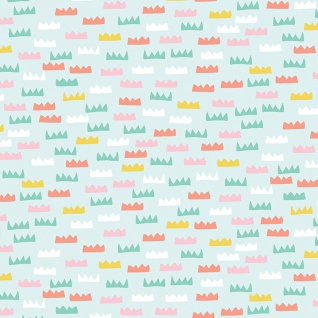 Pine Grove Crowns in Frost, Dear Stella Fabrics, 100% Cotton Fabric, Stella-700 Frost