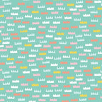 Pine Grove Crowns in Turquoise, Dear Stella Fabrics, 100% Cotton Fabric, Stella-700 Turquoise