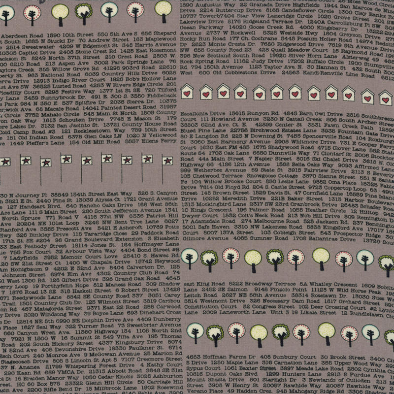 Road 15 Address Book in Mist, Sweetwater, Moda Fabrics, 100% Cotton Fabric, 5520 16