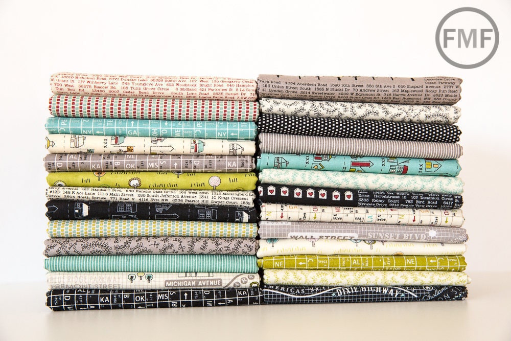 Road 15 Vine Street in Pickle, Sweetwater, Moda Fabrics, 100% Cotton Fabric, 5525 23