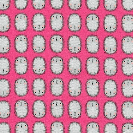 Suzy's Minis 2 Hedgehogs in Pink, Suzy Ultman, Robert Kaufman Fabrics, 100% Cotton Fabric, ASD-17218-10 PINK