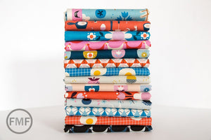 Welsummer Flock in Black, Kim Kight, Cotton and Steel, RJR Fabrics, 100% Cotton Fabric, 3060-01