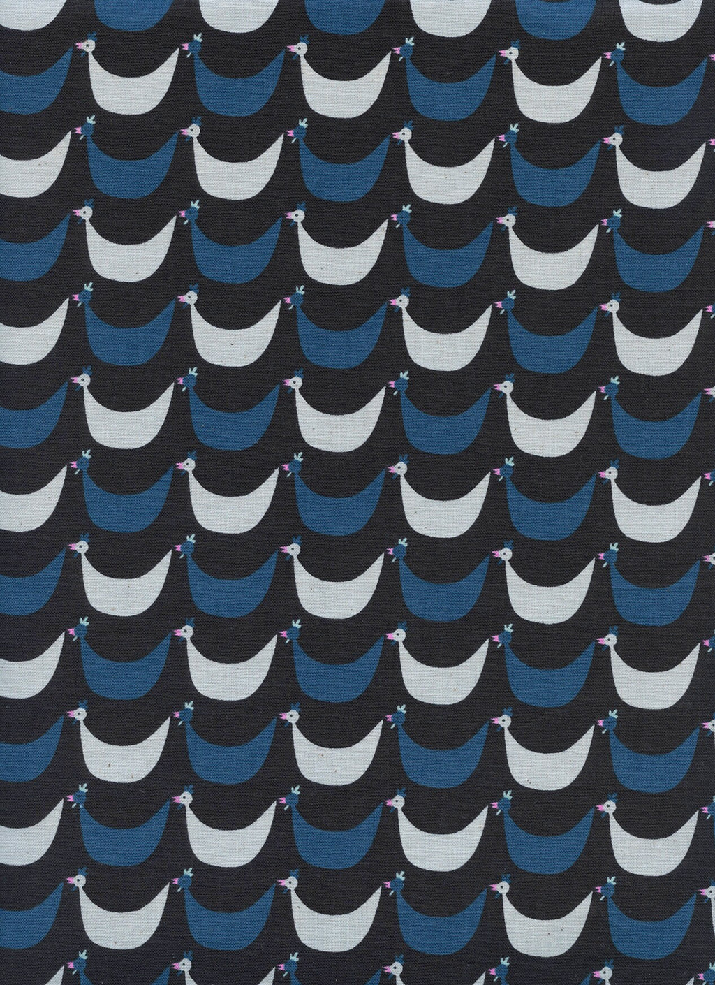 Welsummer Flock in Black, Kim Kight, Cotton and Steel, RJR Fabrics, 100% Cotton Fabric, 3060-01