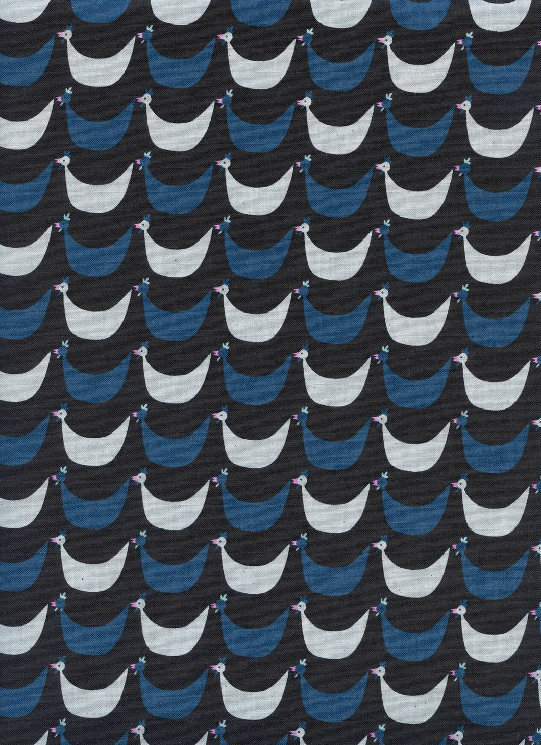 Welsummer Flock in Black, Kim Kight, Cotton and Steel, RJR Fabrics, 100% Cotton Fabric, 3060-01