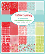 Vintage Holiday Scallop Border Solid in Red, Bonnie and Camille, 100% Cotton, Moda Fabrics, 55169 11