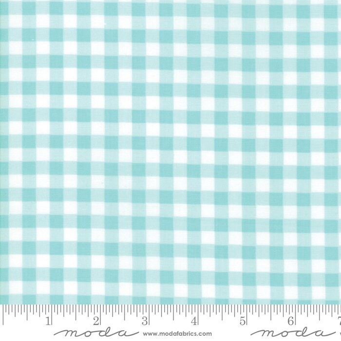 LAST PIECE Fat Quarter Vintage Holiday Plaid in Aqua, Bonnie and Camille, 100% Cotton, Moda Fabrics, 55164 13