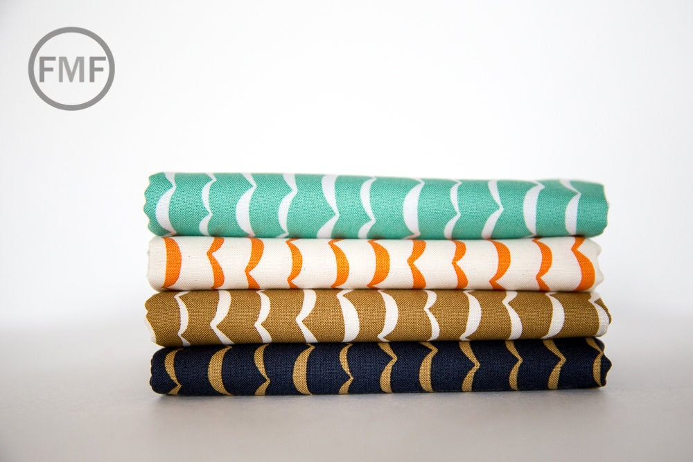 Yucatan Wave in Persimmon Sandbar, Annie Brady, 100% Cotton, Moda Fabrics, 16715 11