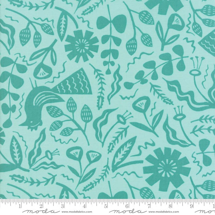 Yucatan Jungle in Seafoam, Annie Brady, 100% Cotton, Moda Fabrics, 16712 18