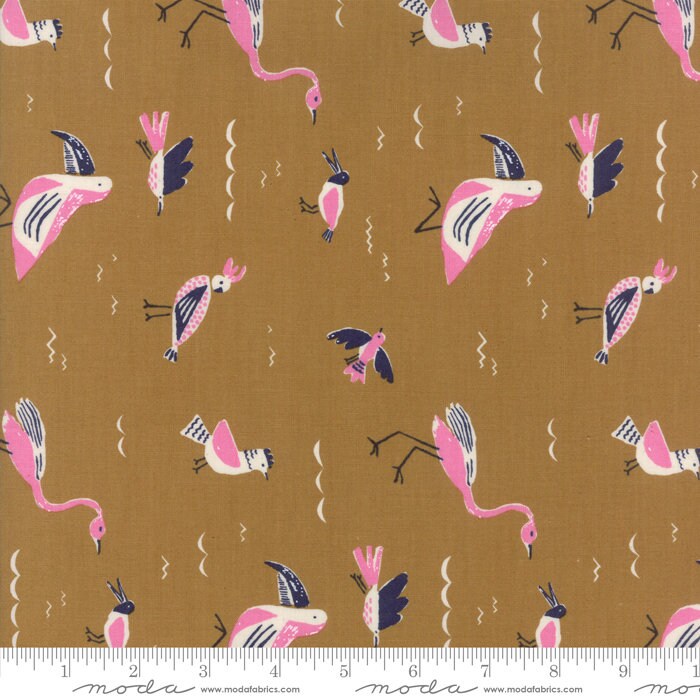Yucatan Seabirds in Earthenware, Annie Brady, 100% Cotton, Moda Fabrics, 16711 16