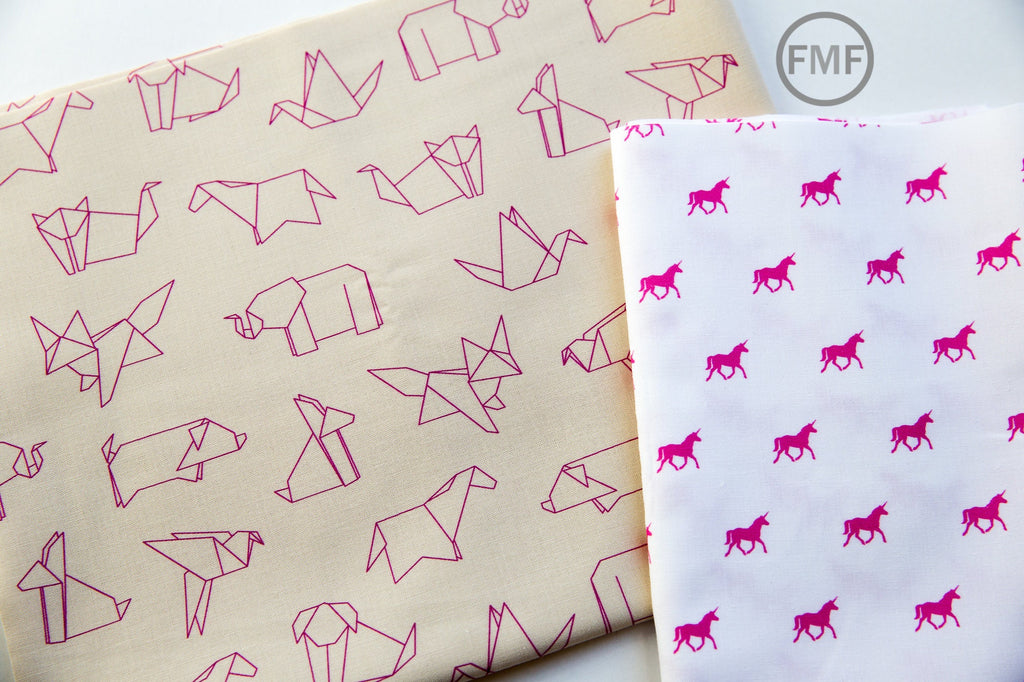 On the Lighter Side Pink Unicorn, Studio RK, Robert Kaufman Fabrics, 100% Cotton Fabric, SRKD-18501-10 PINK