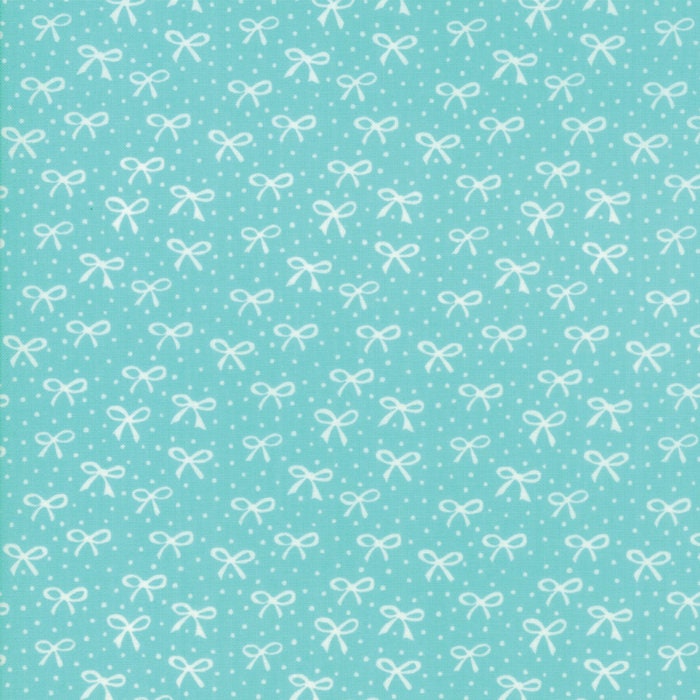 Best Friends Forever Just a Pretty Bow in Dark Aqua, Stacy Iest Hsu, 100% Cotton Fabric, Moda Fabrics, 20627 21