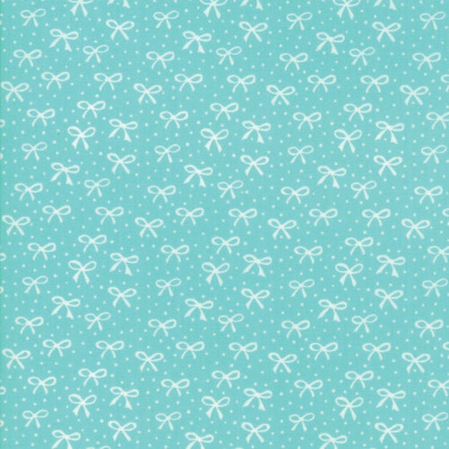 Best Friends Forever Just a Pretty Bow in Dark Aqua, Stacy Iest Hsu, 100% Cotton Fabric, Moda Fabrics, 20627 21